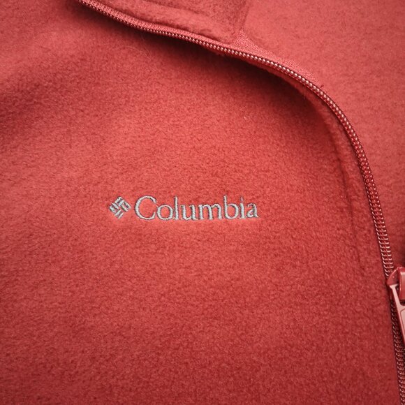 Columbia Sportswear Co. Men's Size Medium Red Full Zip Straight Fit Fleece Vest - Picture 10 of 12